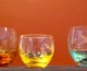 Coloured Moser crystal glasses wildlife etchings Prague Czech Republic